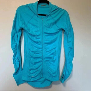 Athleta turquoise rushing full  zip jacket